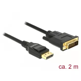 Delock Kabel Displayport 1.2 męski > DVI 24 1 męski pasywny 2 m czarny
