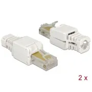 Delock RJ45 męski Cat.5e UTP bez narzędzi 2 szt.