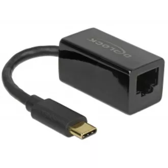 Adapter Delock Super Speed USB (USB 3.1 Gen 1) z USB Type-C™ męski > Gigabit LAN 10/100/1000 Mbps kompaktowy czarny Adapter Delock Super Speed USB (USB 3.1 Gen 1) z USB Type-C™ męski > Gigabit LAN 10/100/1000 Mbps kompaktowy czarny