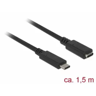 Delock SuperSpeed USB Extension Cable (USB 3.1 Gen 1) USB Type-C™ port męski i żeński 3 A 1,5 m czarny Delock SuperSpeed USB Extension Cable (USB 3.1 Gen 1) USB Type-C™ port męski i żeński 3 A 1,5 m czarny