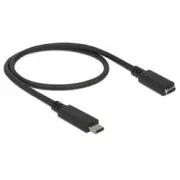 Delock SuperSpeed USB Extension Cable (USB 3.1 Gen 1) USB Type-C™ port męski i żeński 3 A 0,5 m czarny