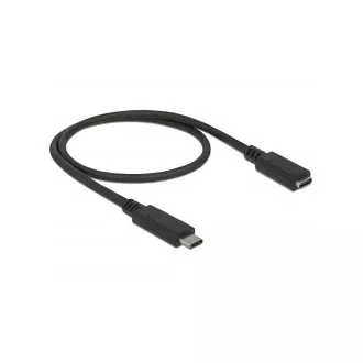 Delock SuperSpeed USB Extension Cable (USB 3.1 Gen 1) USB Type-C™ port męski i żeński 3 A 0,5 m czarny
