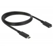 Delock SuperSpeed USB Extension Cable (USB 3.1 Gen 1) USB Type-C™ port męski i żeński 3 A 1.0 m czarny