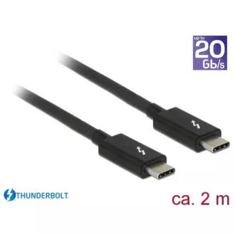 Kabel USB-C™ Delock Thunderbolt™ 3 (20 Gb/s) męski > męski pasywny 2,0 m 3 A czarny