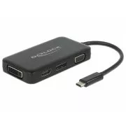 Delock Adapter USB Type-C™ Stecker > VGA / HDMI / DVI / DisplayPort żeński czarny