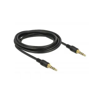 Kabel Delock Stereo Jack 3,5 mm 4-pinowy męski > męski 3 m czarny Kabel Delock Stereo Jack 3,5 mm 4-pinowy męski > męski 3 m czarny