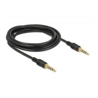 Kabel Delock Stereo Jack 3,5 mm 4-pinowy męski > męski 3 m czarny Kabel Delock Stereo Jack 3,5 mm 4-pinowy męski > męski 3 m czarny