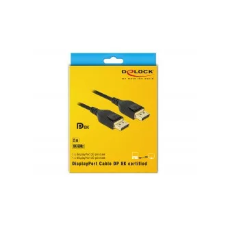 Kabel Delock DisplayPort 8K 60 Hz 2 m z certyfikatem DP 8K Kabel Delock DisplayPort 8K 60 Hz 2 m z certyfikatem DP 8K