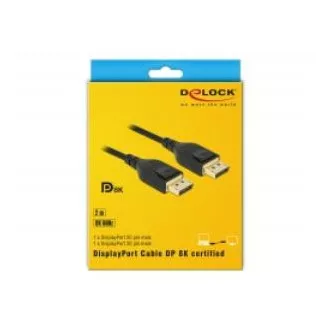 Kabel Delock DisplayPort 8K 60 Hz 2 m z certyfikatem DP 8K Kabel Delock DisplayPort 8K 60 Hz 2 m z certyfikatem DP 8K