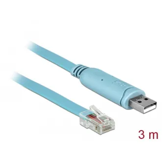 Delock Adapter USB 2.0 Typ-A męski > 1 x Serial RS-232 RJ45 męski 3.0 m niebieski