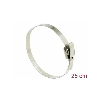 Delock Opaski kablowe ze stali nierdzewnej wielokrotnego użytku ze składanym klipsem D 250 x W 10 mm 10 sztuk