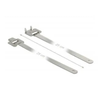 Delock Opaski kablowe ze stali nierdzewnej wielokrotnego użytku ze składanym klipsem D 250 x W 10 mm 10 sztuk