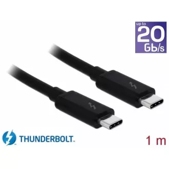 Kabel Delock Thunderbolt™ 3 (20 Gb/s) USB-C™ męski i pasywny 1,0 m 5 A czarny Kabel Delock Thunderbolt™ 3 (20 Gb/s) USB-C™ męski i pasywny 1,0 m 5 A czarny