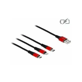Kabel ładujący Delock USB 3 w 1 do Lightning™ / Micro USB / USB Type-C™, 1 m