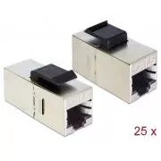 Moduł Keystone Delock RJ45 jack > RJ45 jack Cat.6 compact 25 szt.