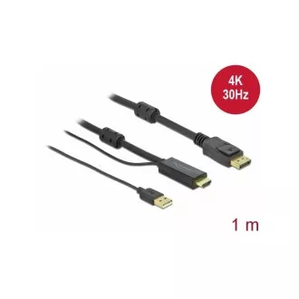 Kabel Delock HDMI do DisplayPort 4K 30 Hz 1 m