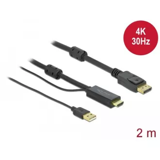 Kabel Delock HDMI do DisplayPort 4K 30 Hz 2 m