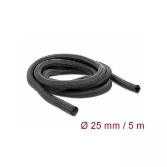 Samozaciskowa pleciona osłona Delock 5 m x 25 mm, czarna