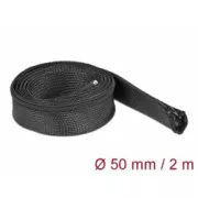 Pleciona osłona Delock z zamkiem błyskawicznym, 2 m x 50 mm, czarna