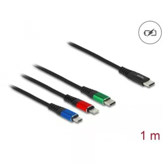 Kabel ładujący Delock USB 3-w-1 USB Type-C™ do Lightning™ / Micro USB / USB Type-C™, 1 m Kabel ładujący Delock USB 3-w-1 USB Type-C™ do Lightning™ / Micro USB / USB Type-C™, 1 m