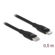 Kabel do ładowania i transmisji danych Delock USB Type-C™ na Lightning™ do iPhone™, iPad™ i iPod™ czarny 0,5 m MFi