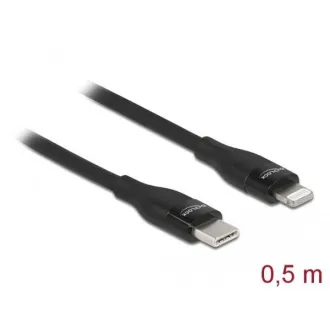 Kabel do ładowania i transmisji danych Delock USB Type-C™ na Lightning™ do iPhone™, iPad™ i iPod™ czarny 0,5 m MFi