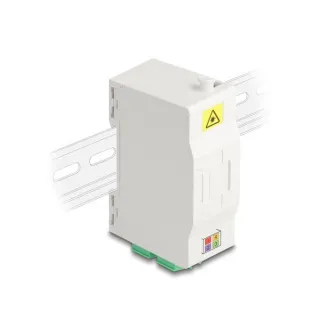 Skrzynka przyłączeniowa Delock Optical na szynę DIN z uchwytem złącza i 4 złączami LC Duplex