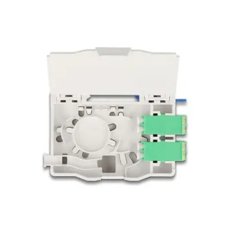 Skrzynka przyłączeniowa Delock Optical na szynę DIN z uchwytem złącza i 4 złączami LC Duplex