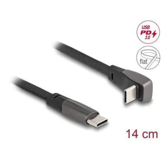 Delock – płaski kabel taśmowy USB 2.0 z wtykiem USB Type-C do wtyku USB Type-C, kątowy Delock – płaski kabel taśmowy USB 2.0 z wtykiem USB Type-C do wtyku USB Type-C, kątowy