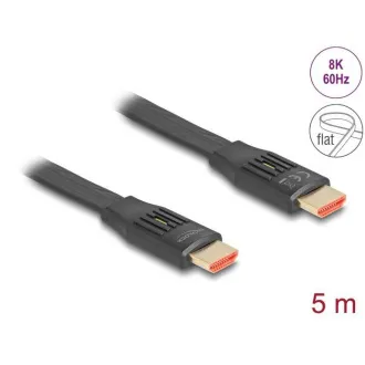 Delock Płaski kabel taśmowy HDMI o wysokiej prędkości 48 Gb/s 8K 60 Hz 5 m Delock Płaski kabel taśmowy HDMI o wysokiej prędkości 48 Gb/s 8K 60 Hz 5 m