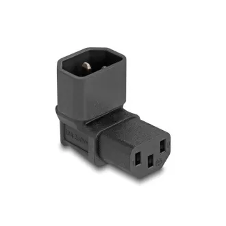Adapter zasilania Delock IEC 60320 - C14 do C13, wtyczka/gniazdo, 2,5 A, 90°, kąt prosty