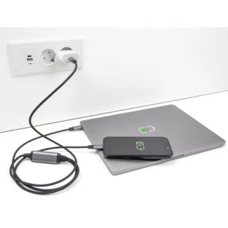 Kabel Delock USB-C™ w kształcie litery Y, 1 x wtyczka do 2 x wtyczki PD 3.0, inteligentna dystrybucja mocy 100 W, 1,2 m