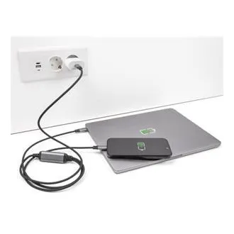 Kabel Delock USB-C™ w kształcie litery Y, 1 x wtyczka do 2 x wtyczki PD 3.0, inteligentna dystrybucja mocy 100 W, 1,2 m