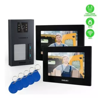 EVOLVEO DoorPhone AP2-2 wideodomofon przewodowy dla dwóch mieszkań z aplikacją, czarny EVOLVEO DoorPhone AP2-2 wideodomofon przewodowy dla dwóch mieszkań z aplikacją, czarny