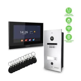 EVOLVEO DoorPhone ID-1, 2-przewodowy wideodomofon z funkcją RFID, czytnikiem linii papilarnych i obsługą kamer ONVIF EVOLVEO DoorPhone ID-1, 2-przewodowy wideodomofon z funkcją RFID, czytnikiem linii papilarnych i obsługą kamer ONVIF