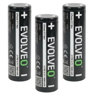 EVOLVEO LiPower 217 Max 5000 – akumulatory litowo-jonowe 21700 (3,7 V / 5000 mAh), 3 szt. EVOLVEO LiPower 217 Max 5000 – akumulatory litowo-jonowe 21700 (3,7 V / 5000 mAh), 3 szt.