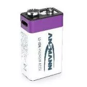 Ansmann Li-ion 9V Block, min. 340mAh, z elektroniką ładującą, USB-C