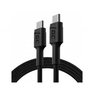 Kabel Green Cell GC PowerStream USB-C – USB-C 120 cm z funkcją Power Delivery (60 W), 480 Mb/s, Ultra Charge, QC 3.0 Kabel Green Cell GC PowerStream USB-C – USB-C 120 cm z funkcją Power Delivery (60 W), 480 Mb/s, Ultra Charge, QC 3.0