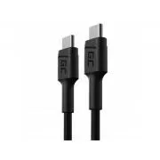 Kabel Green Cell PowerStream USB-C – USB-C 30 cm, szybkie ładowanie Power Delivery (60 W), Ultra Charge, QC 3.0