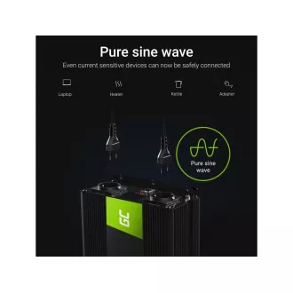 Przetwornica Green Cell 12 V na 230 V 1500 W/3000 W z czystą falą sinusoidalną Przetwornica Green Cell 12 V na 230 V 1500 W/3000 W z czystą falą sinusoidalną