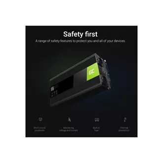 Przetwornica Green Cell 12 V na 230 V 1500 W/3000 W z czystą falą sinusoidalną Przetwornica Green Cell 12 V na 230 V 1500 W/3000 W z czystą falą sinusoidalną
