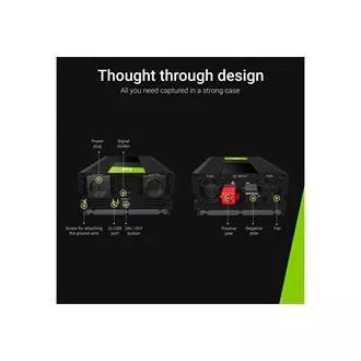 Przetwornica Green Cell 12 V na 230 V 1500 W/3000 W z czystą falą sinusoidalną Przetwornica Green Cell 12 V na 230 V 1500 W/3000 W z czystą falą sinusoidalną