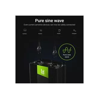 Przetwornica Green Cell 12 V na 230 V 1500 W/3000 W z czystą falą sinusoidalną Przetwornica Green Cell 12 V na 230 V 1500 W/3000 W z czystą falą sinusoidalną