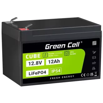 Akumulator Green Cell CUBE LiFePO4 12Ah 12.8V 153.6Wh do wózków inwalidzkich, zabawek, skuterów, kosiarek do trawy Akumulator Green Cell CUBE LiFePO4 12Ah 12.8V 153.6Wh do wózków inwalidzkich, zabawek, skuterów, kosiarek do trawy