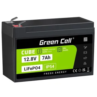 Akumulator Green Cell CUBE LiFePO4 7Ah 12,8V 89,6Wh fosforan litowo-żelazowy do zasilaczy awaryjnych UPS, monitoringu