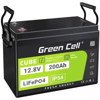 Akumulator Green Cell CUBE LiFePO4 200Ah 12,8V 2560Wh do przyczep kempingowych, paneli słonecznych, systemów off-grid, foodtrucków Akumulator Green Cell CUBE LiFePO4 200Ah 12,8V 2560Wh do przyczep kempingowych, paneli słonecznych, systemów off-grid, foodtrucków