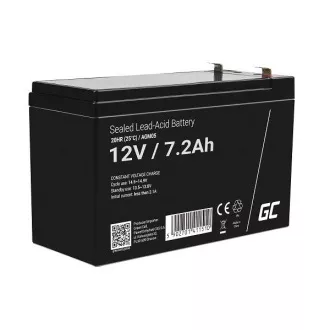 Bezobsługowy akumulator Green Cell AGM VRLA 12V 7.2Ah do systemu alarmowego, kasy fiskalnej, zabawek