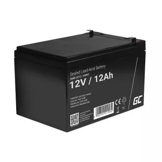 Bezobsługowy akumulator Green Cell AGM VRLA 12V 12Ah do systemu alarmowego, kasy fiskalnej, zabawek