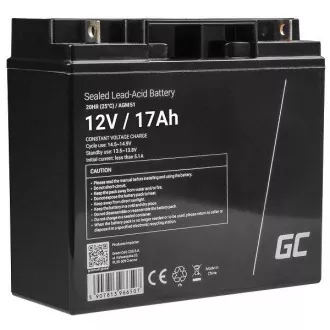 Bezobsługowy akumulator Green Cell AGM VRLA 12V 17Ah do kosiarki, skutera, łodzi, wózka inwalidzkiego