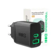 Green Cell PowerSource Duo30 Ładowarka USB/USB-C Czarna zasilacz 30 W Power Delivery